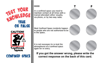 Confined Space True/False Knowledge Card Package - #402694