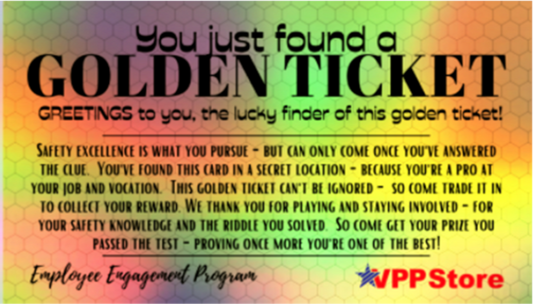 Golden Ticket Employee Engagement Work Safe (Economy Prize Package) - #403932